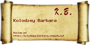 Kolodzey Barbara névjegykártya