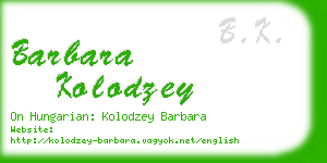 barbara kolodzey business card